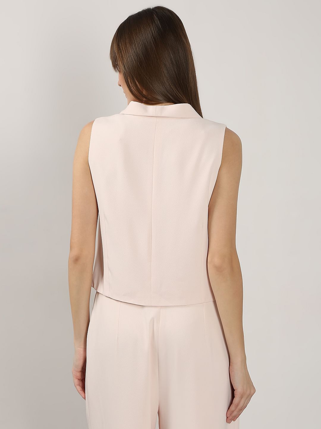 Cream Pink Co-Ord Set Waistcoat