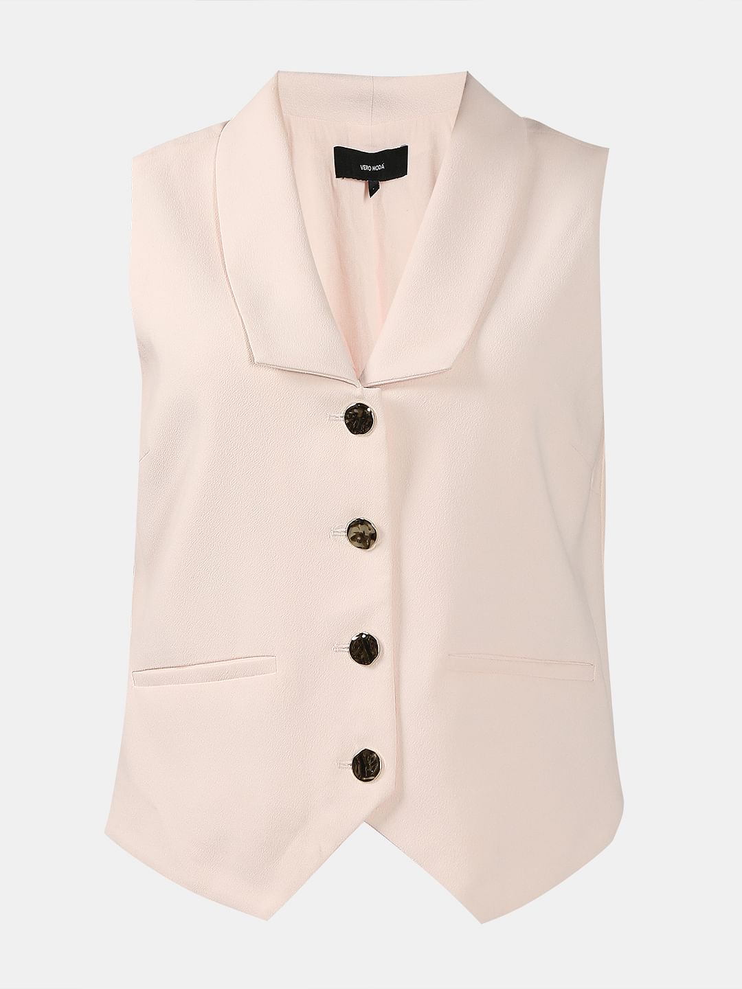 Cream Pink Co-Ord Set Waistcoat