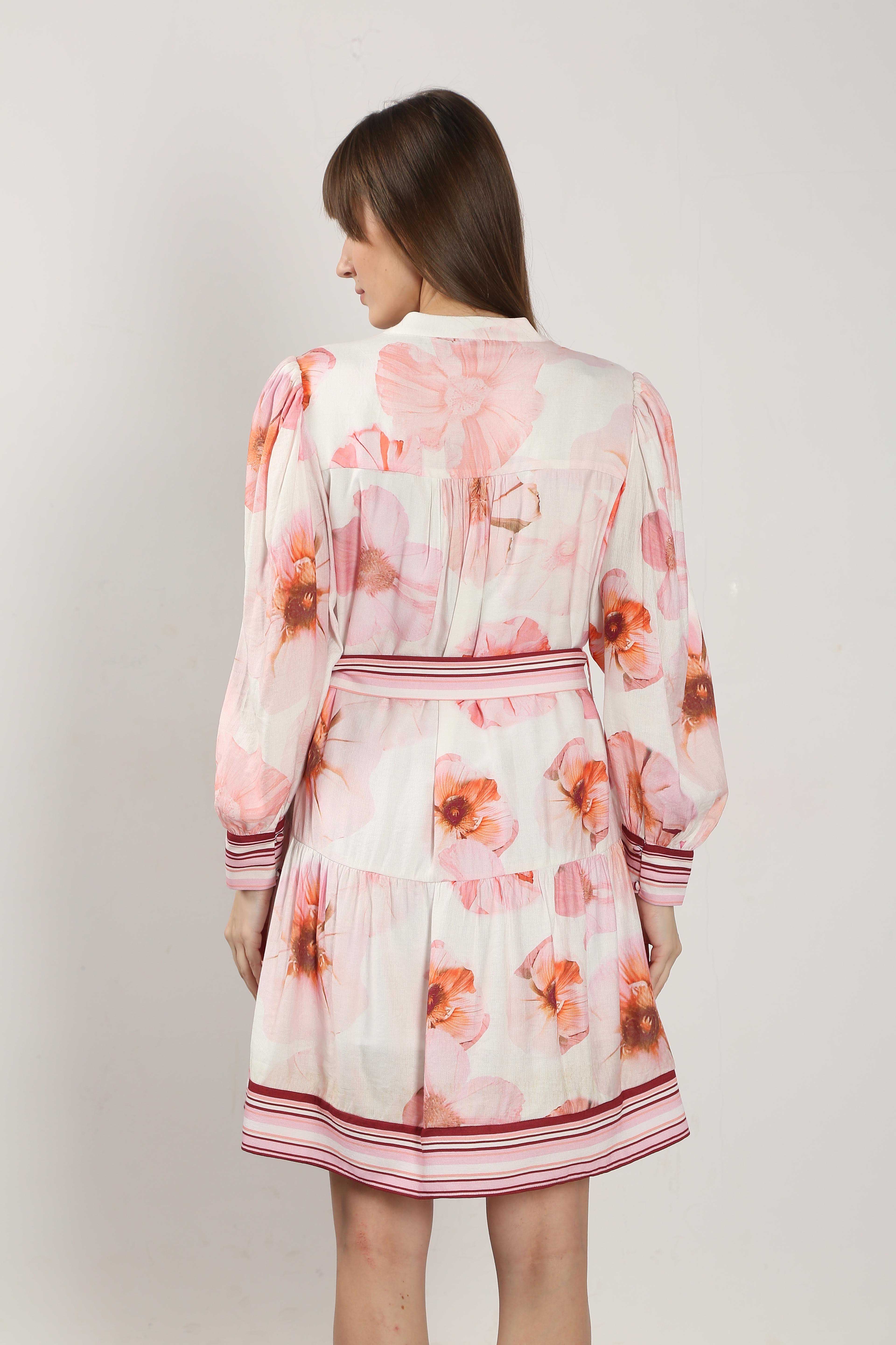 Vero Moda White Floral Print Shirt Dress