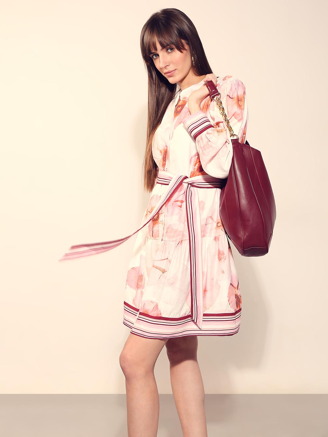 Vero Moda White Floral Print Shirt Dress