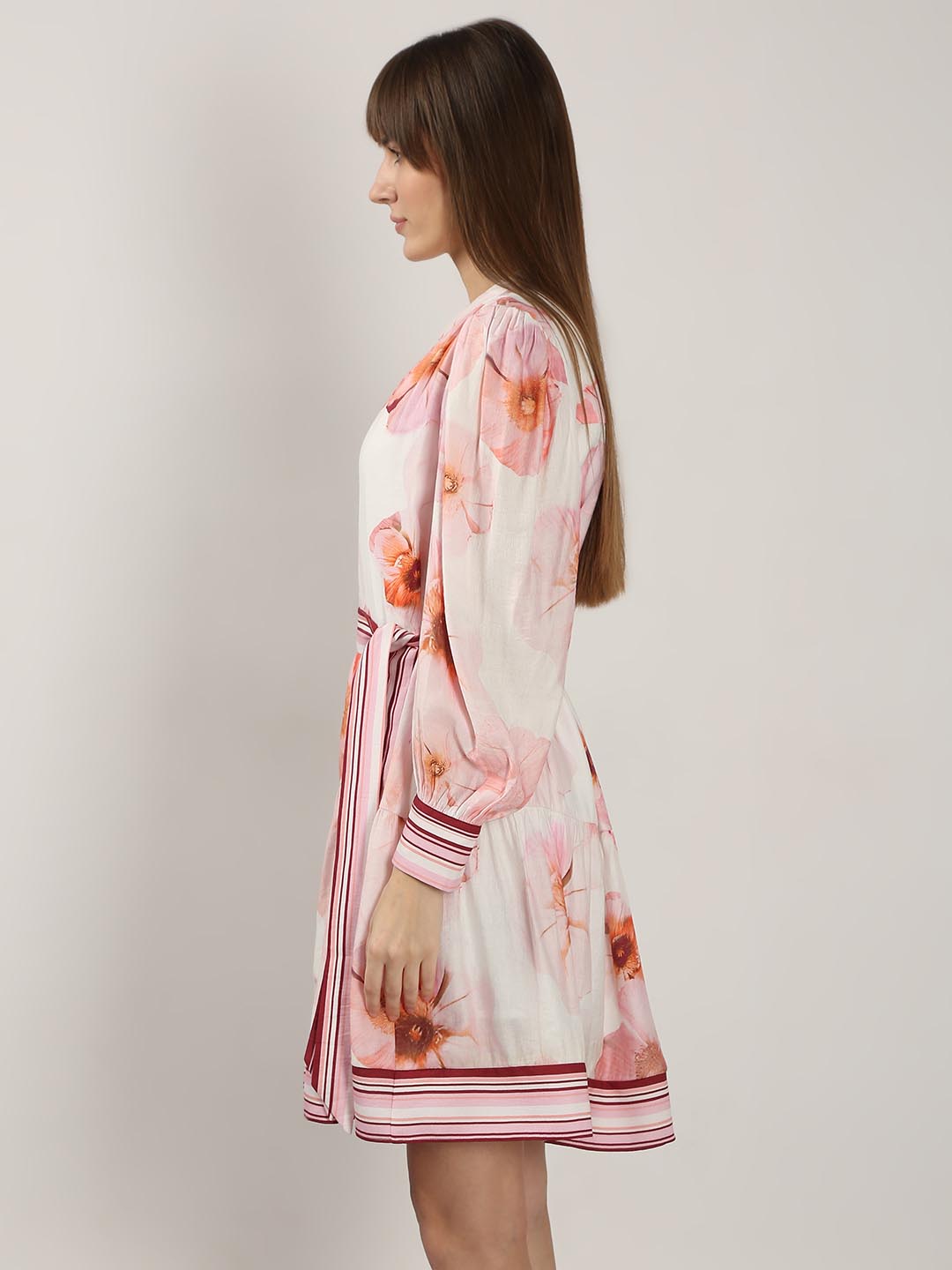 Vero Moda White Floral Print Shirt Dress