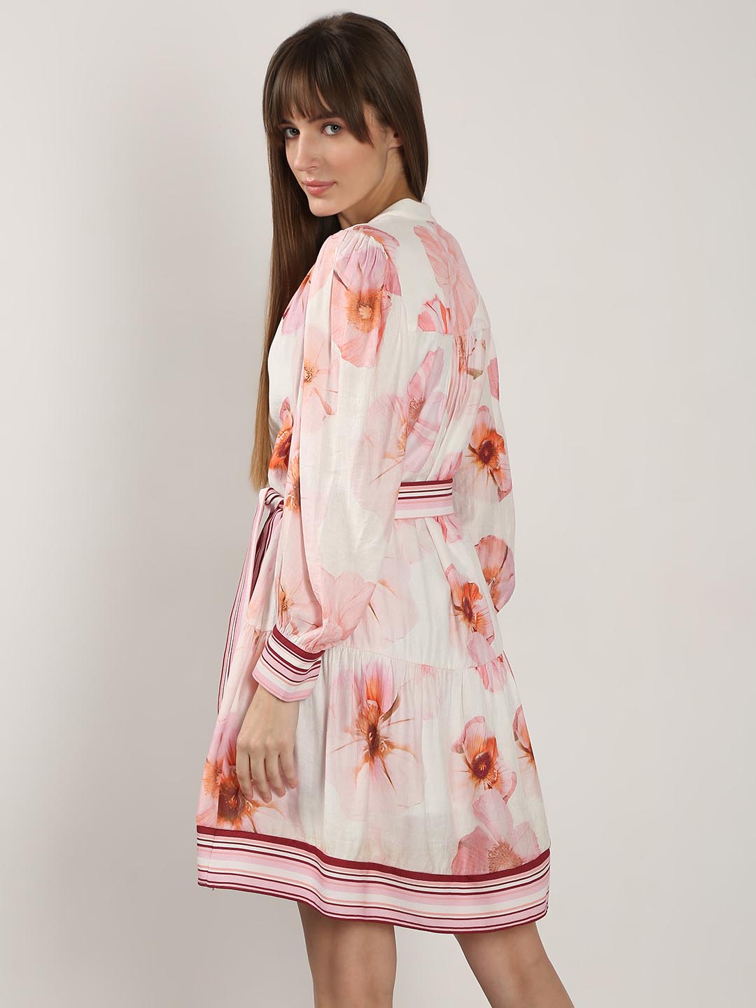 Vero Moda White Floral Print Shirt Dress