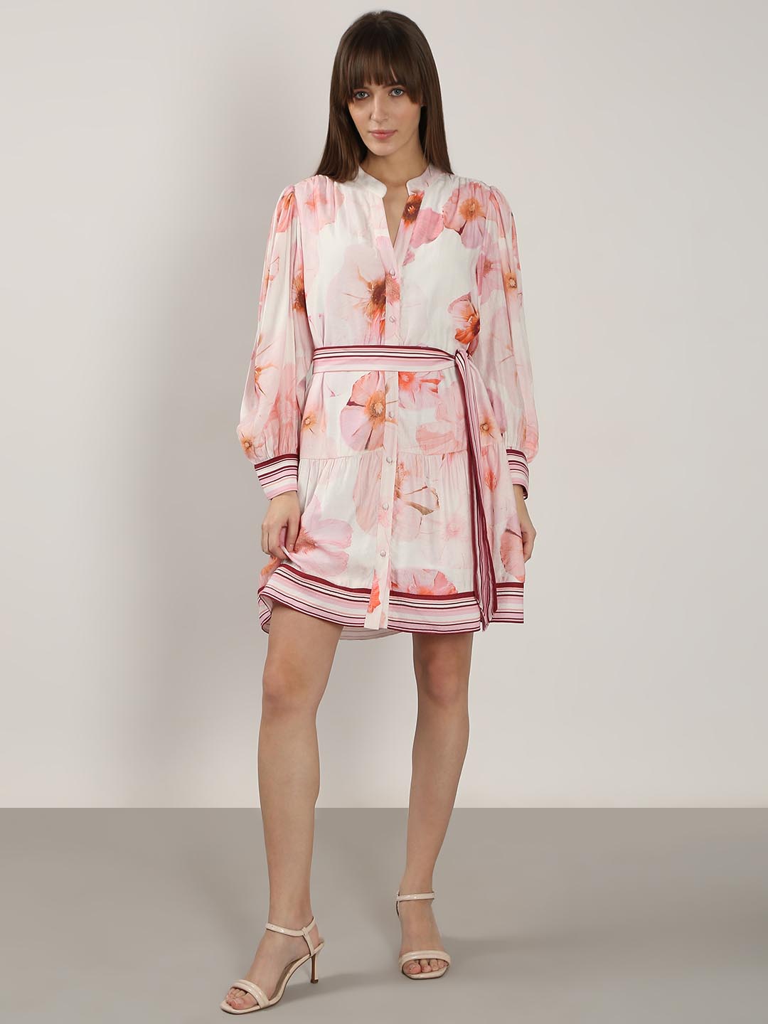 Vero Moda White Floral Print Shirt Dress