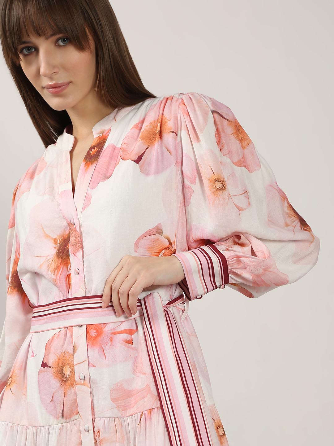 Vero Moda White Floral Print Shirt Dress