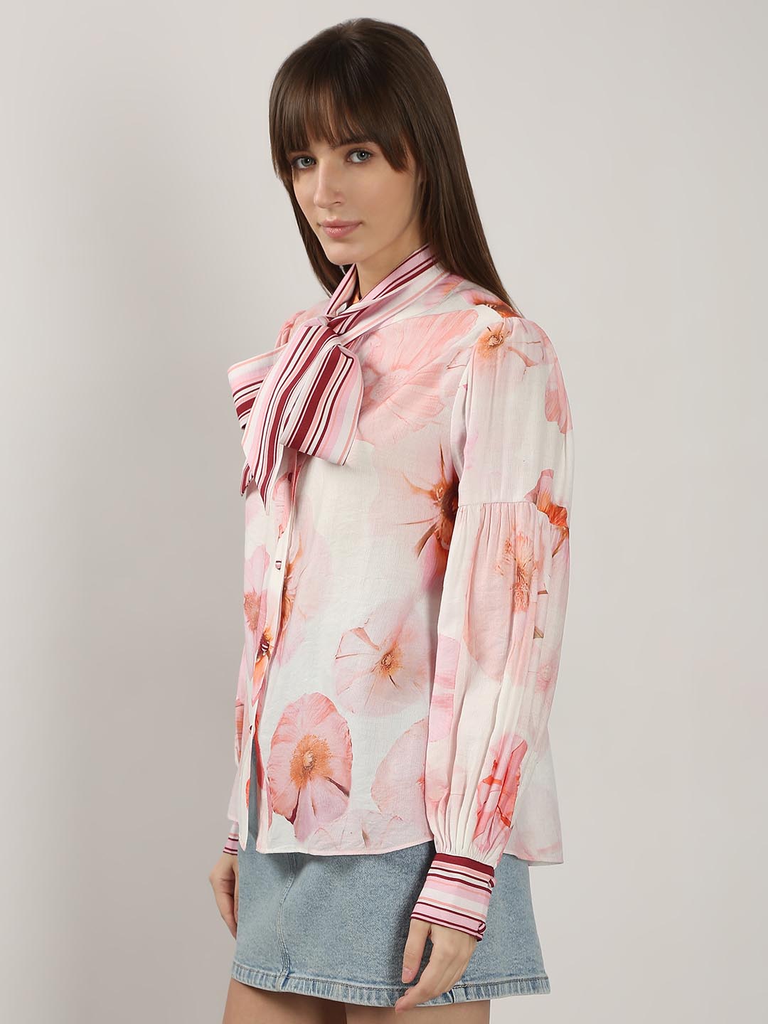 Vero Moda White Floral Print Shirt