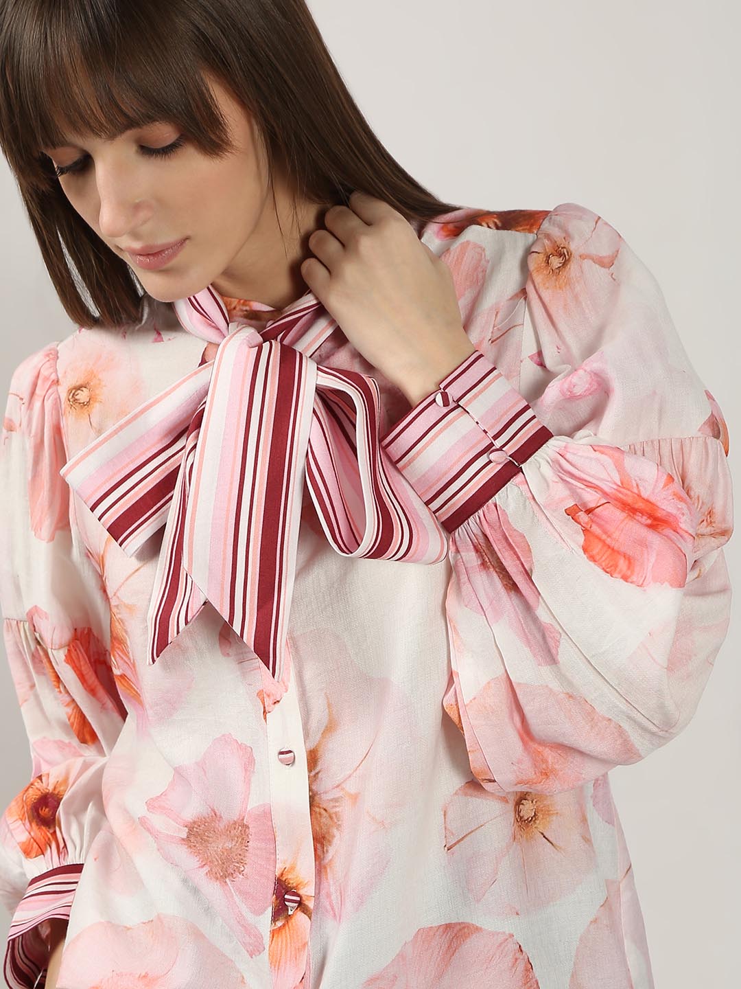Vero Moda White Floral Print Shirt