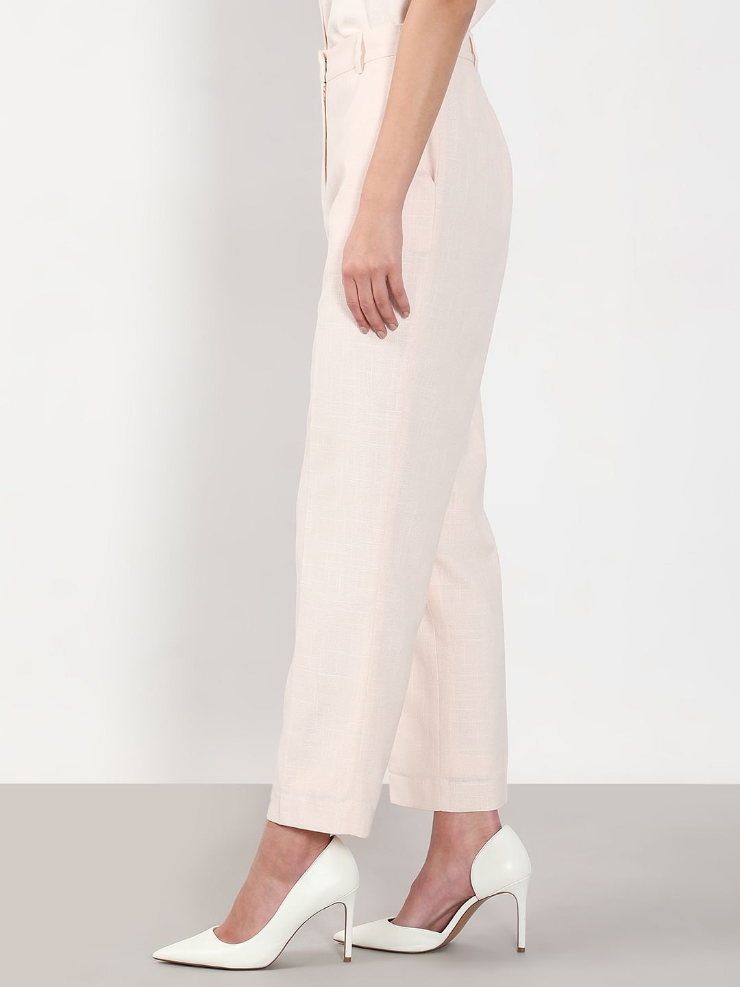 Light Pink High Rise Tailored Pants