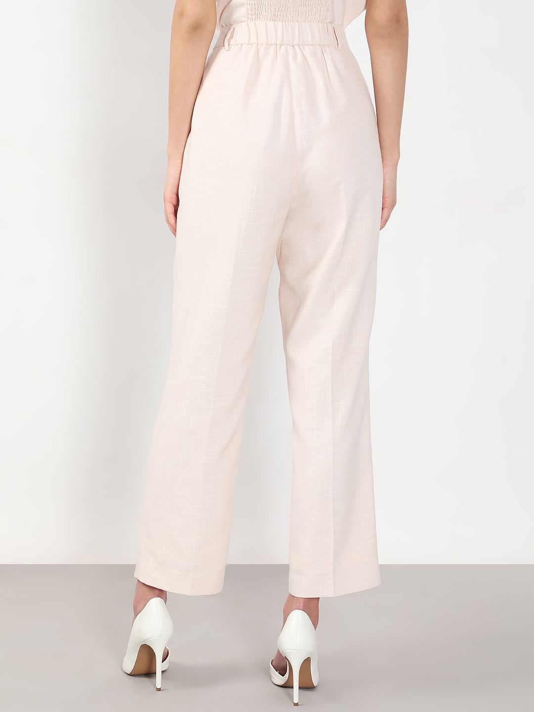 Light Pink High Rise Tailored Pants