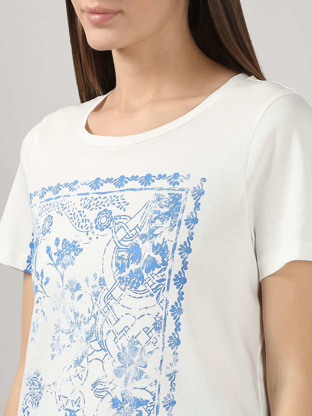 White Printed T-Shirt