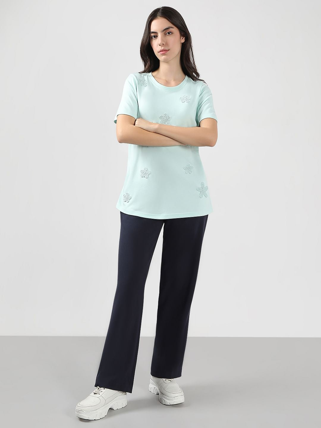 Mint Green Embroidered T-Shirt