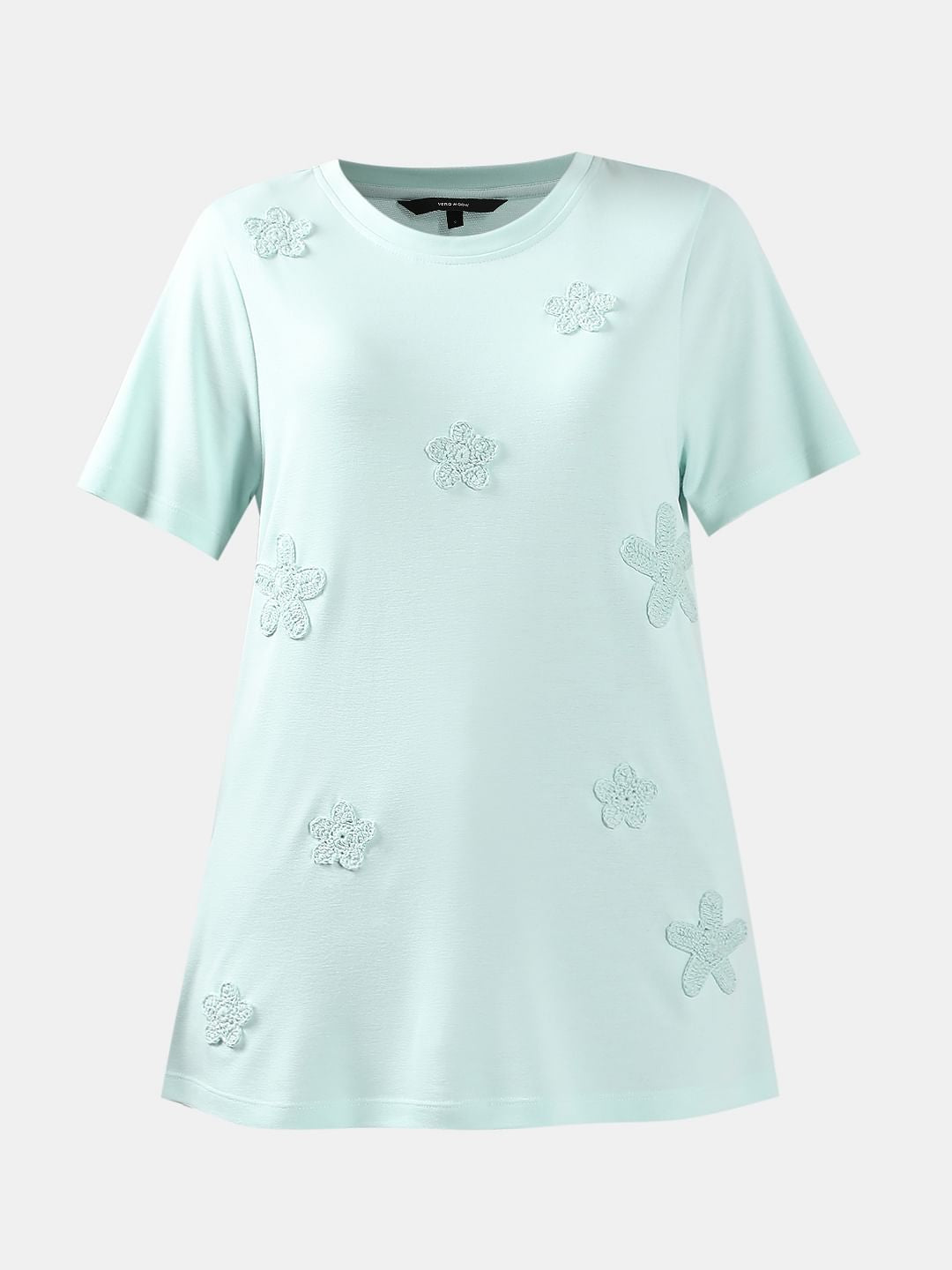 Mint Green Embroidered T-Shirt