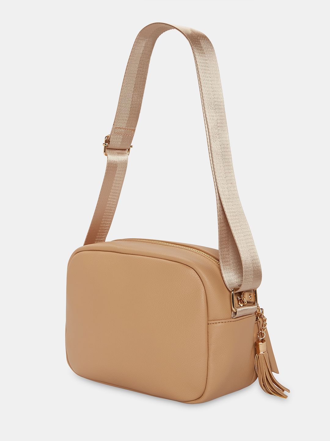 Tan Rectangular Sling Bag