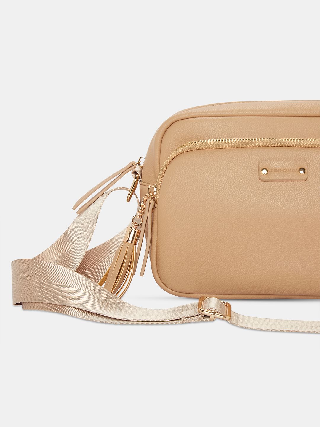Tan Rectangular Sling Bag