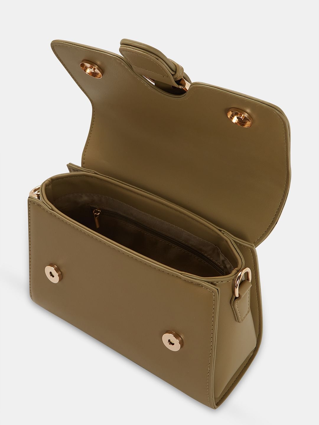 Khaki Scarf Detail Sling Bag