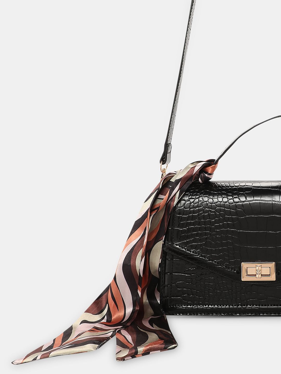 Black Textured Sling Bag