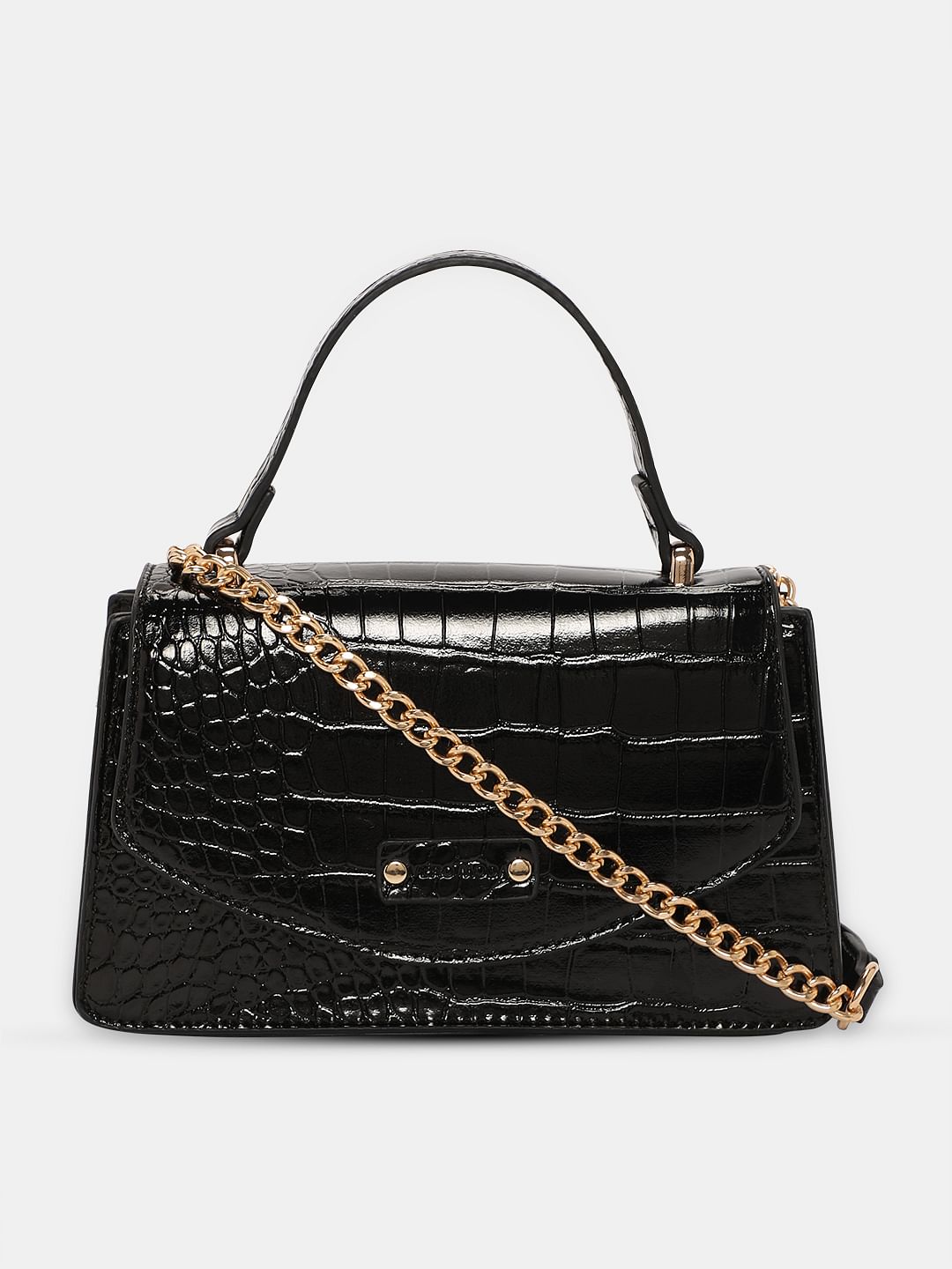 Black Textured Sling Bag