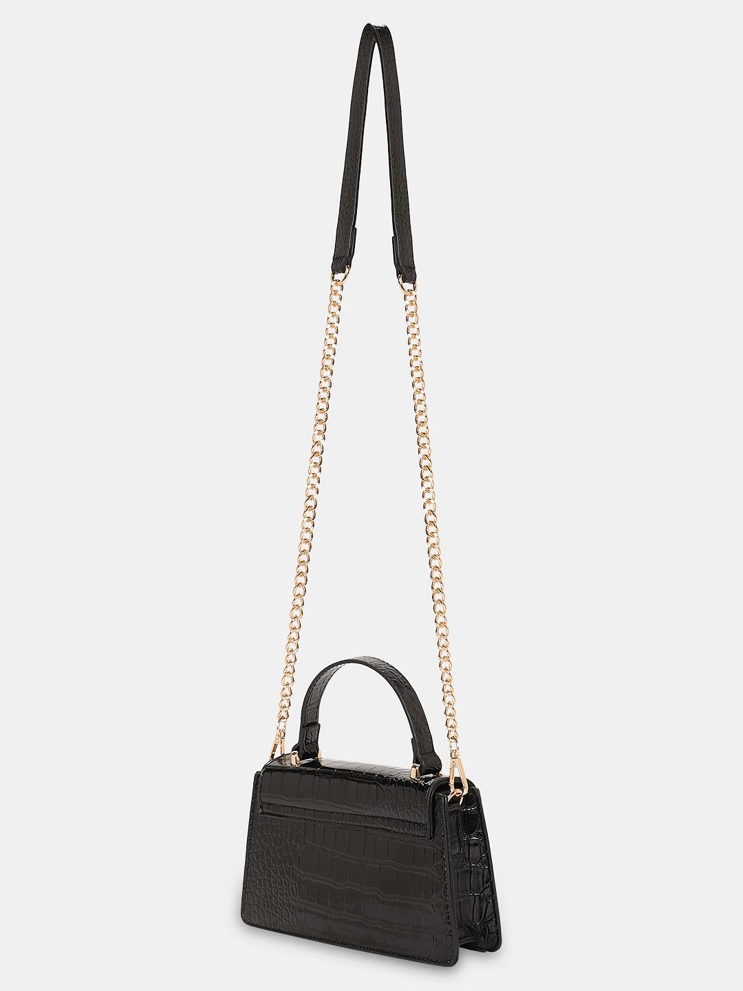 Black Textured Sling Bag
