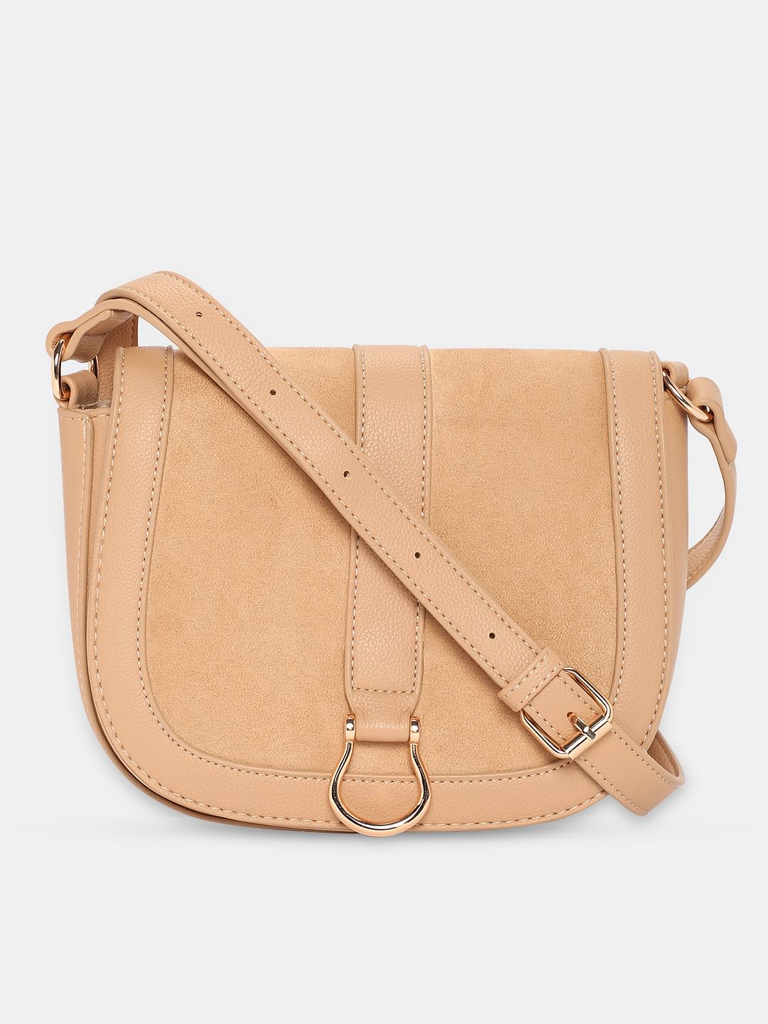 Tan U-Shaped Sling Bag