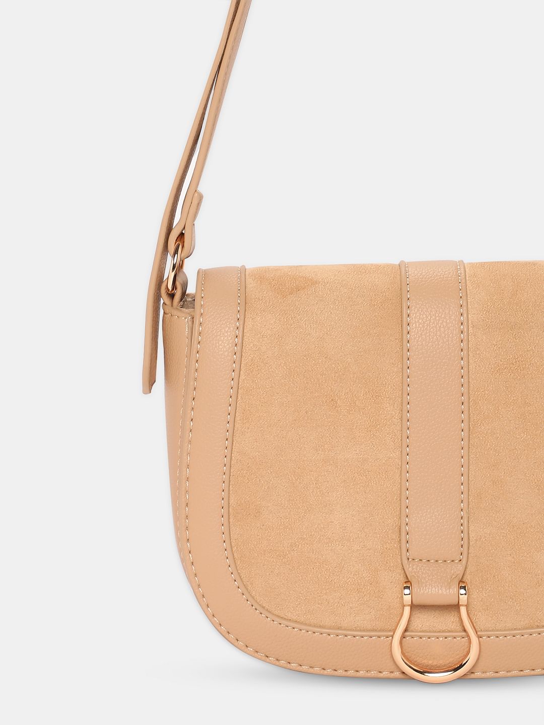 Tan U-Shaped Sling Bag