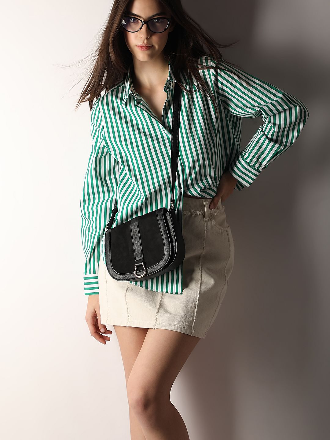 Black U-Shaped Sling Bag