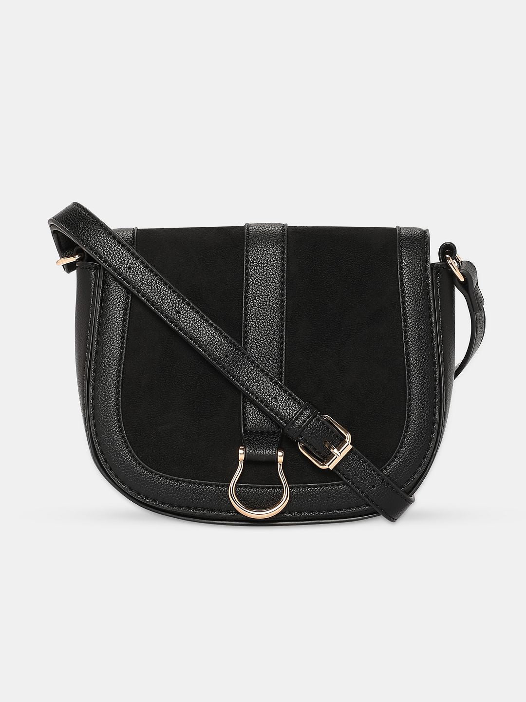 Black U-Shaped Sling Bag