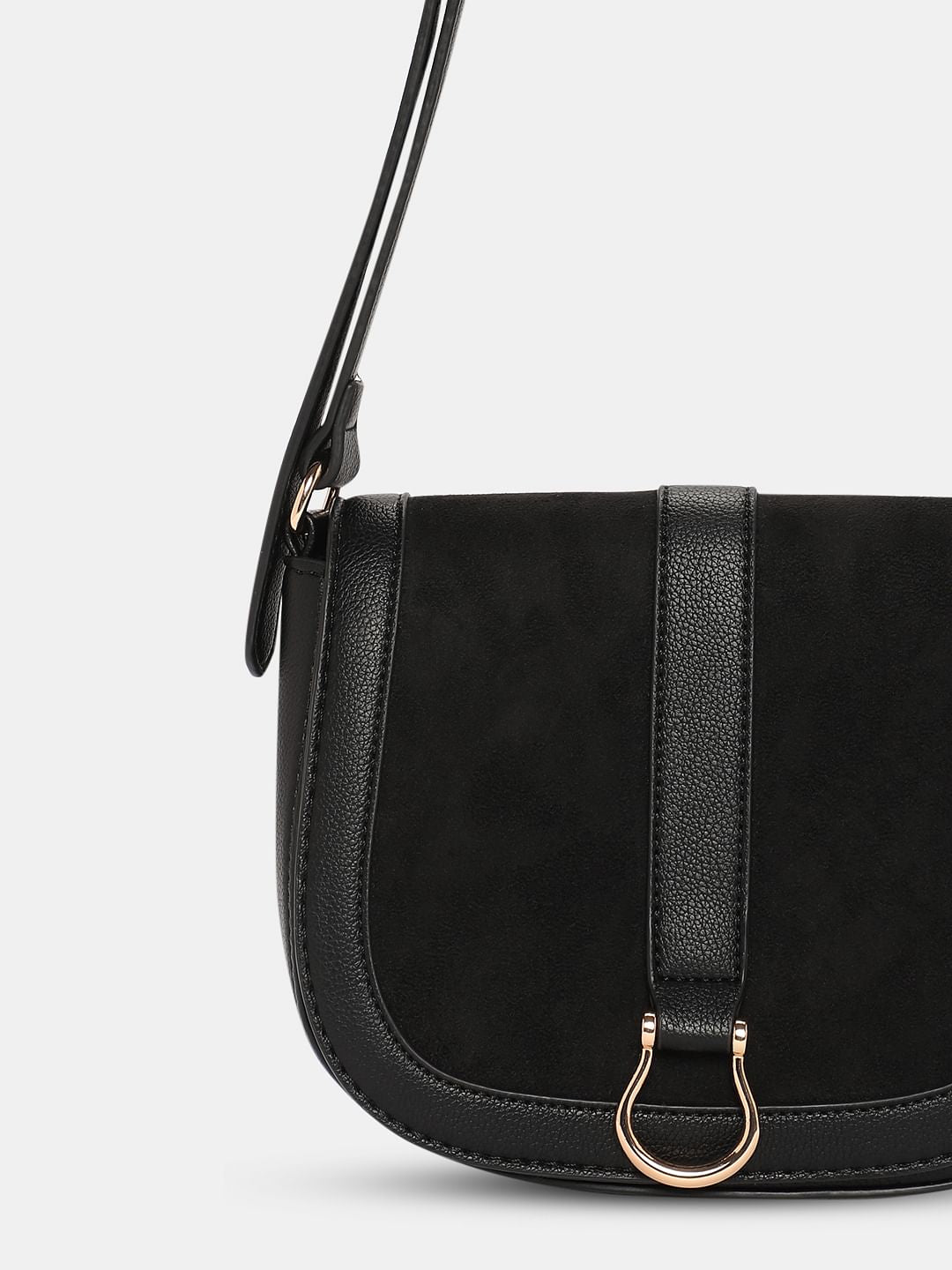 Black U-Shaped Sling Bag