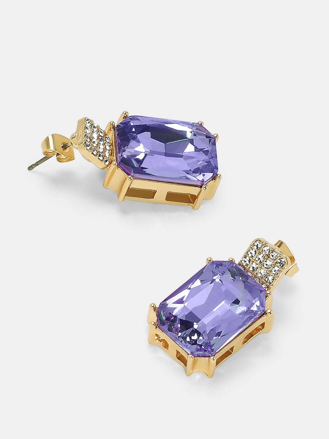 Purple Square Shaped Earrings