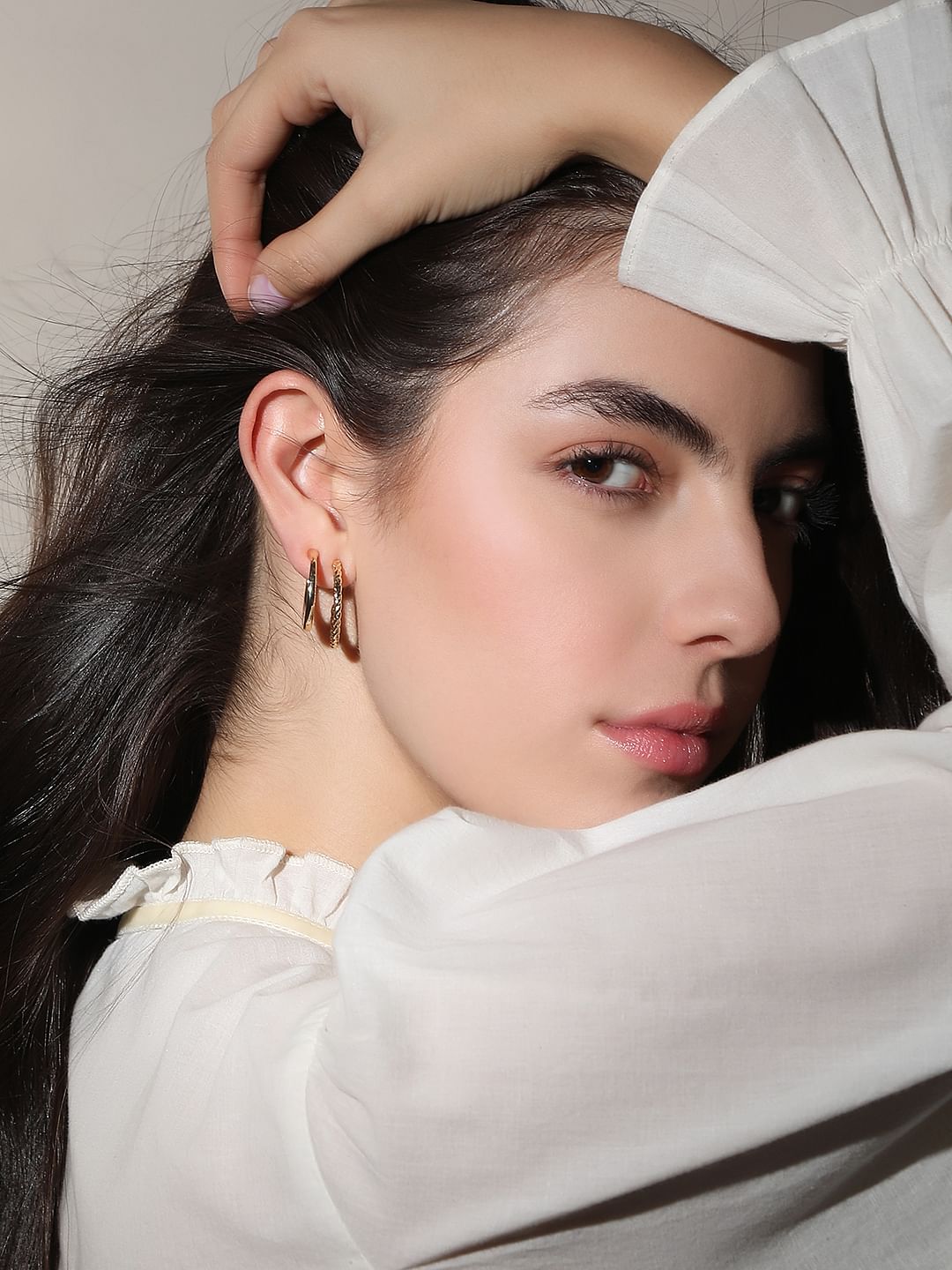 Pack Of 3 Golden Hoop Earrings