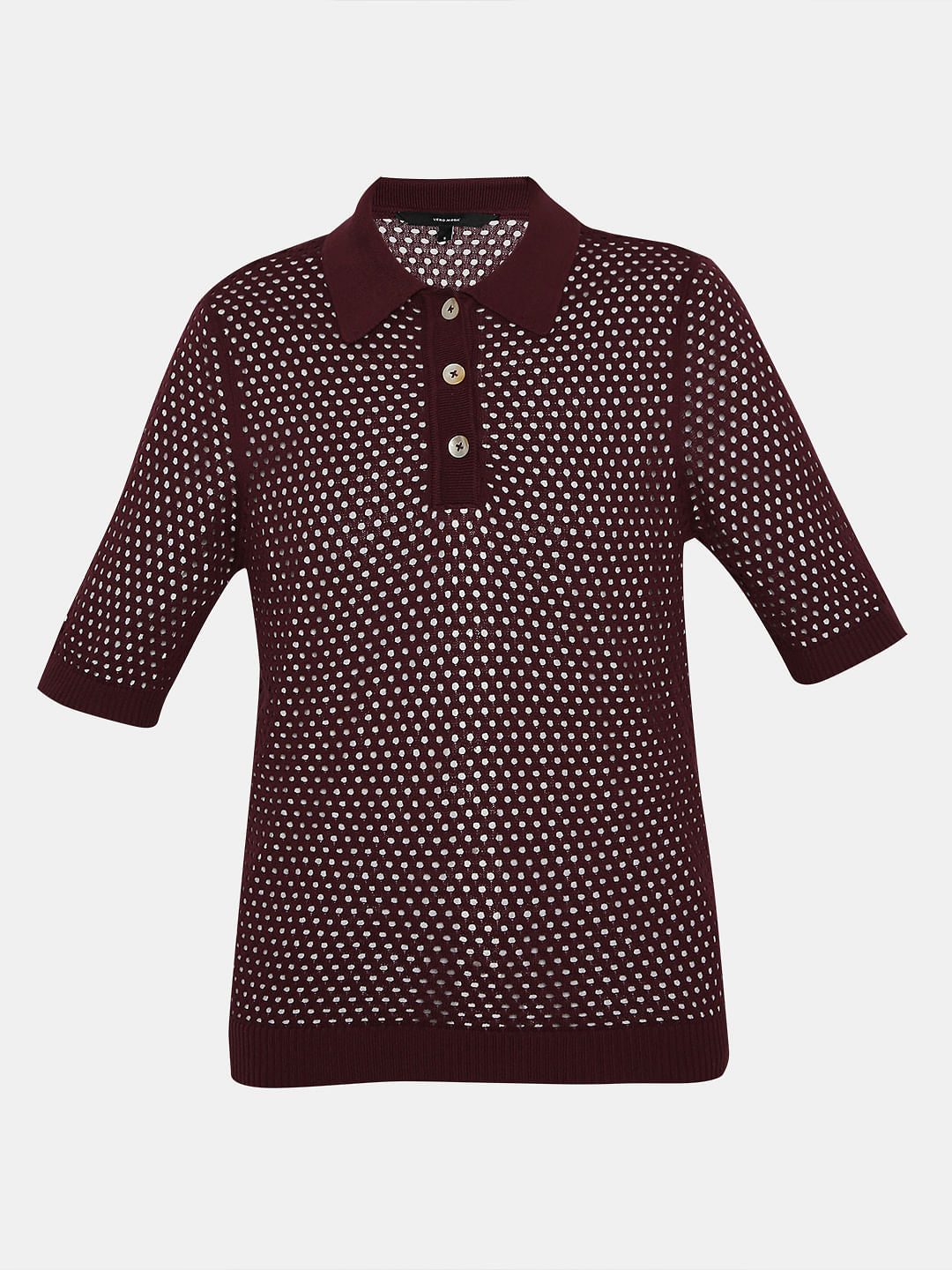 Dark Red Knitted Top