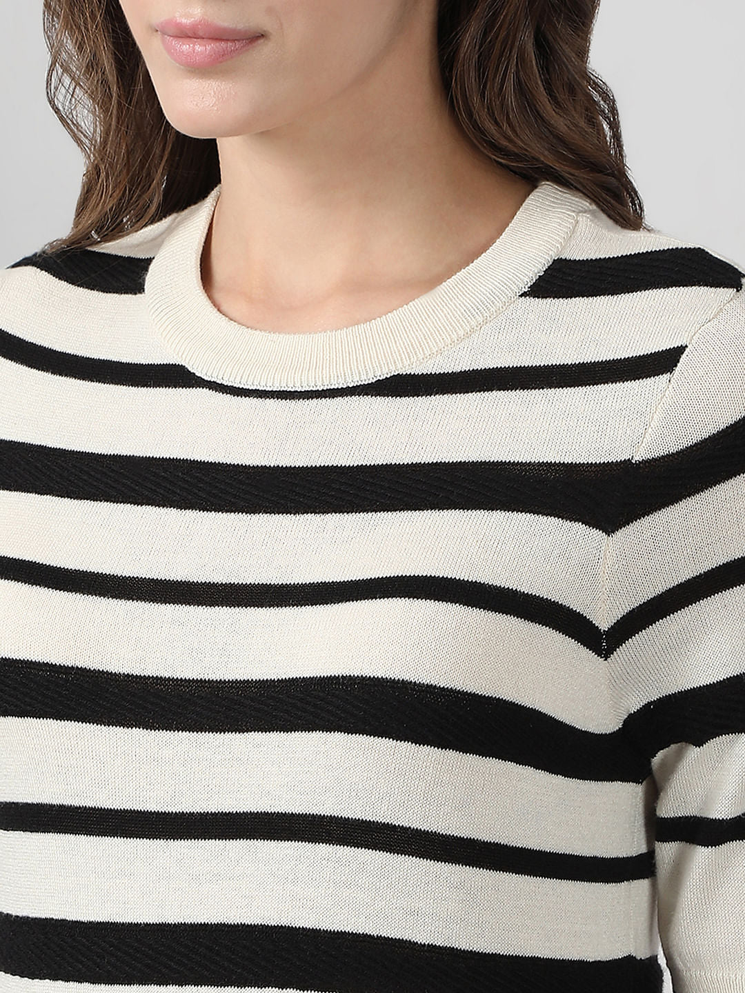 Black & White Striped Knitted Top
