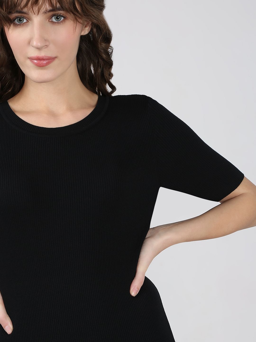 Black Ankle Length Bodycon Dress