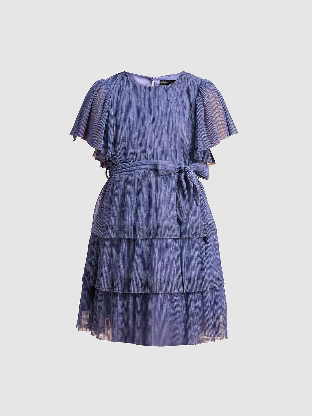 Girls Bronze Shimmer Layered Dress