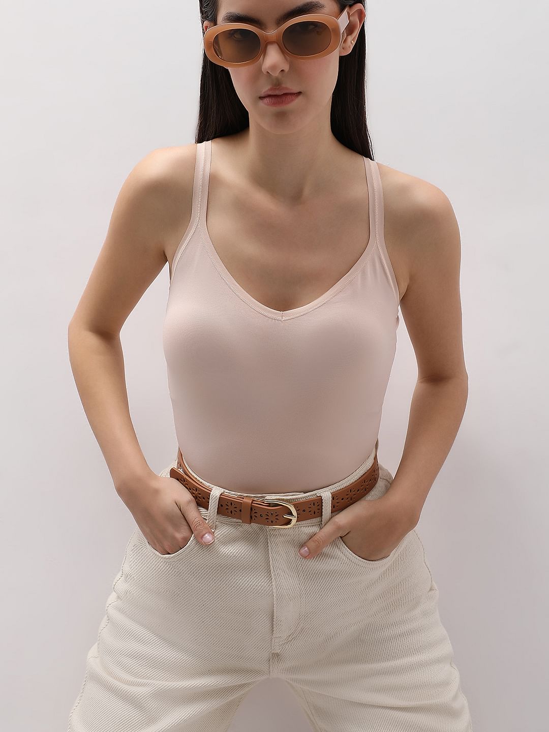 Brown Cut-Out Detail Jeans Belt