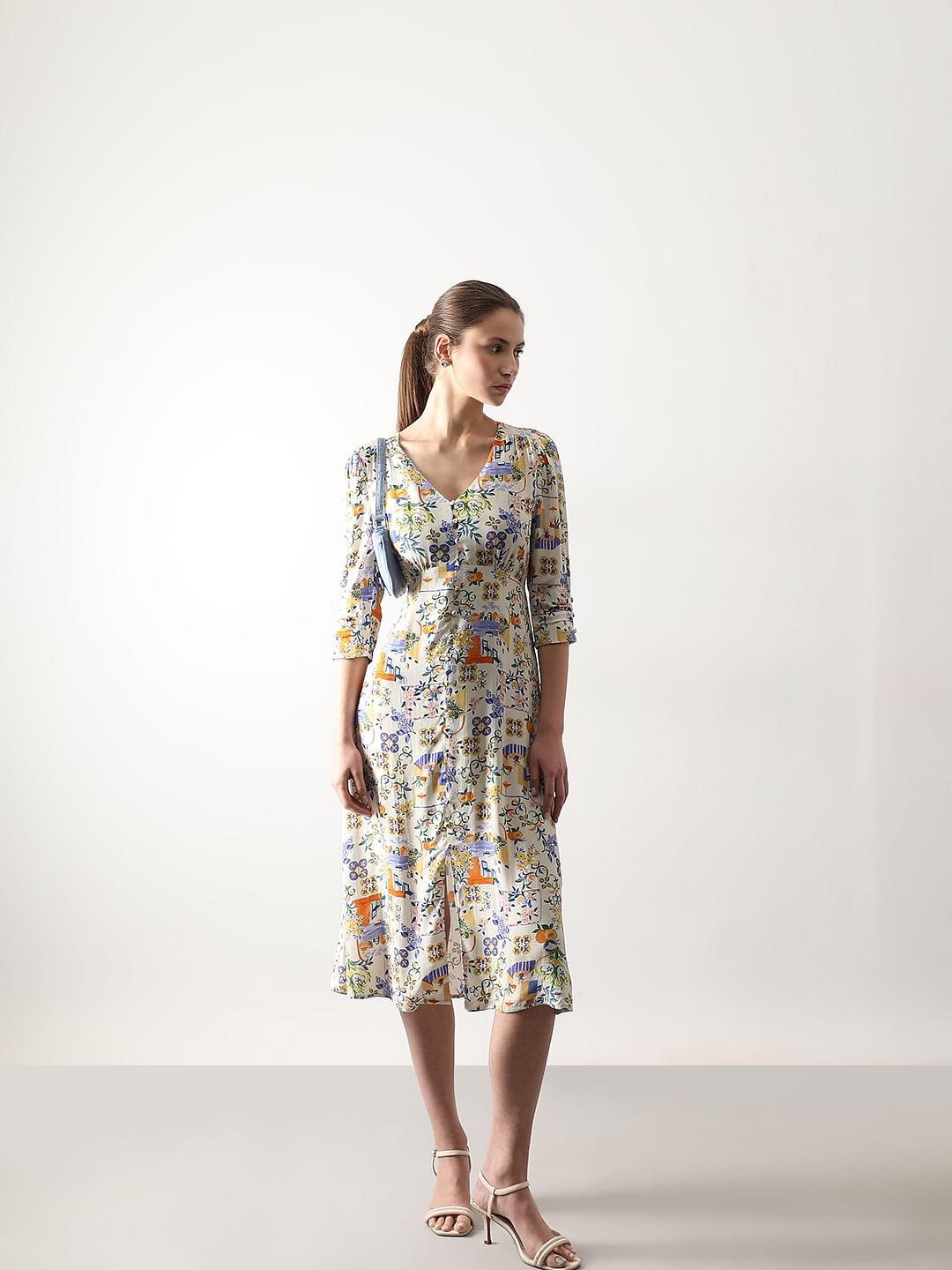 Off-White Printed Midi Dress