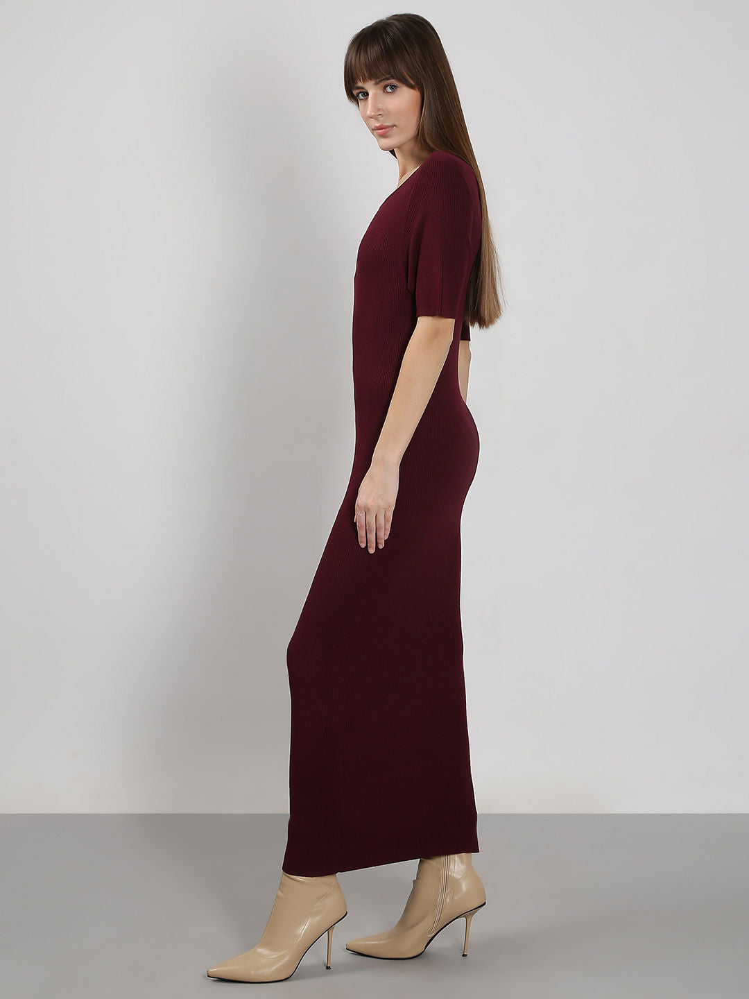 Burgundy Bodycon Dress