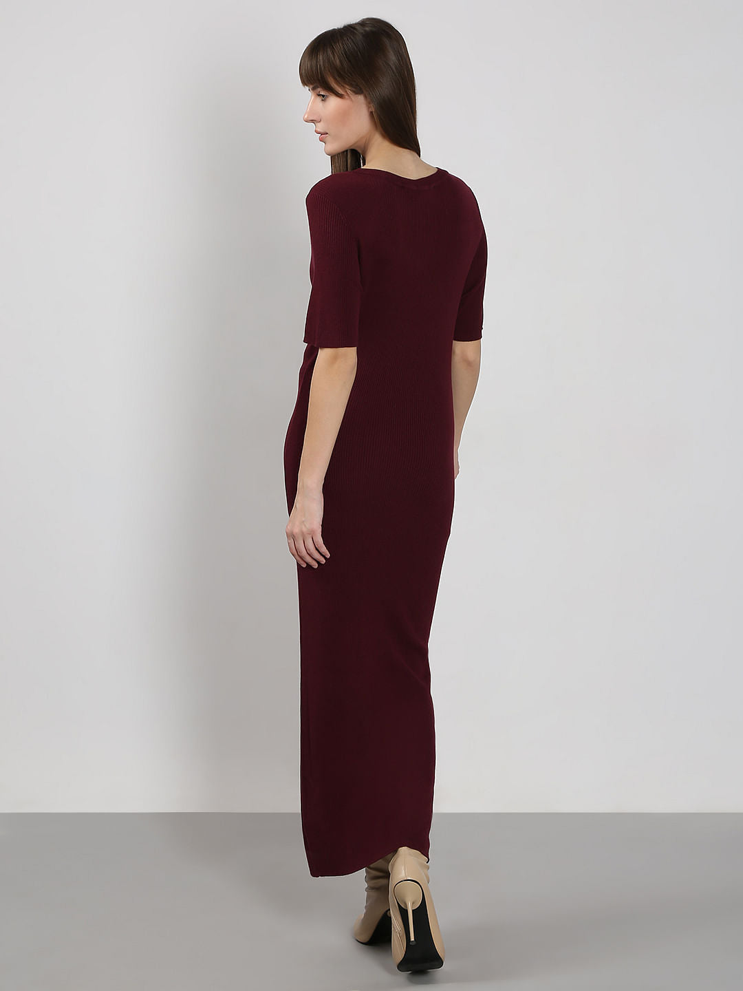 Burgundy Bodycon Dress