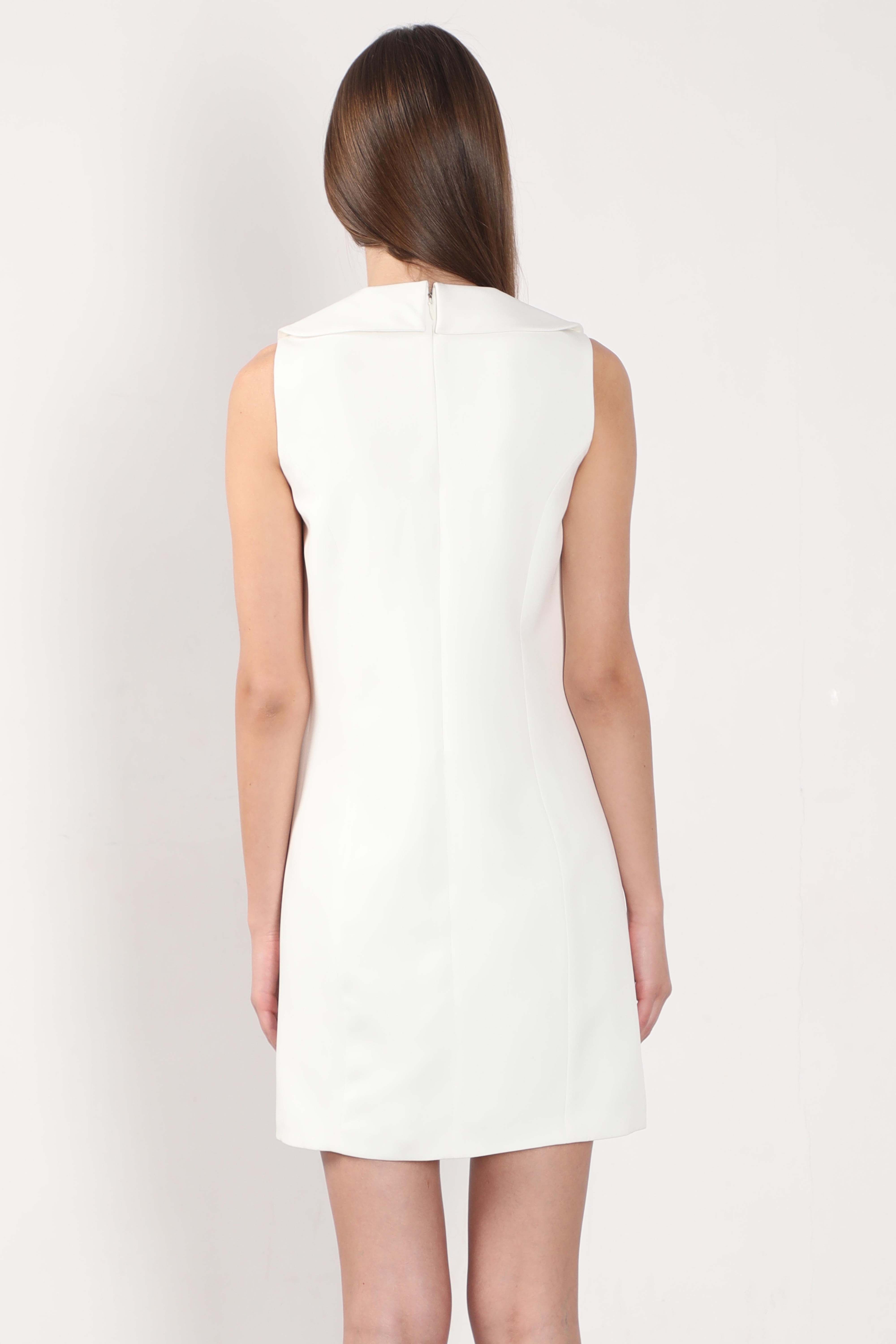 Vero Moda White V Neck Bodycon Fit Dress