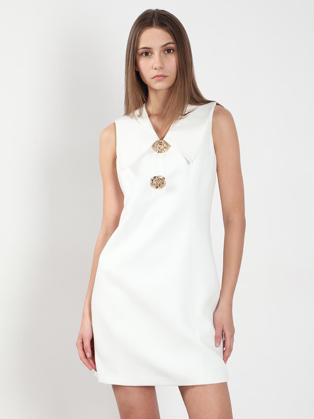 Vero Moda White V Neck Bodycon Fit Dress