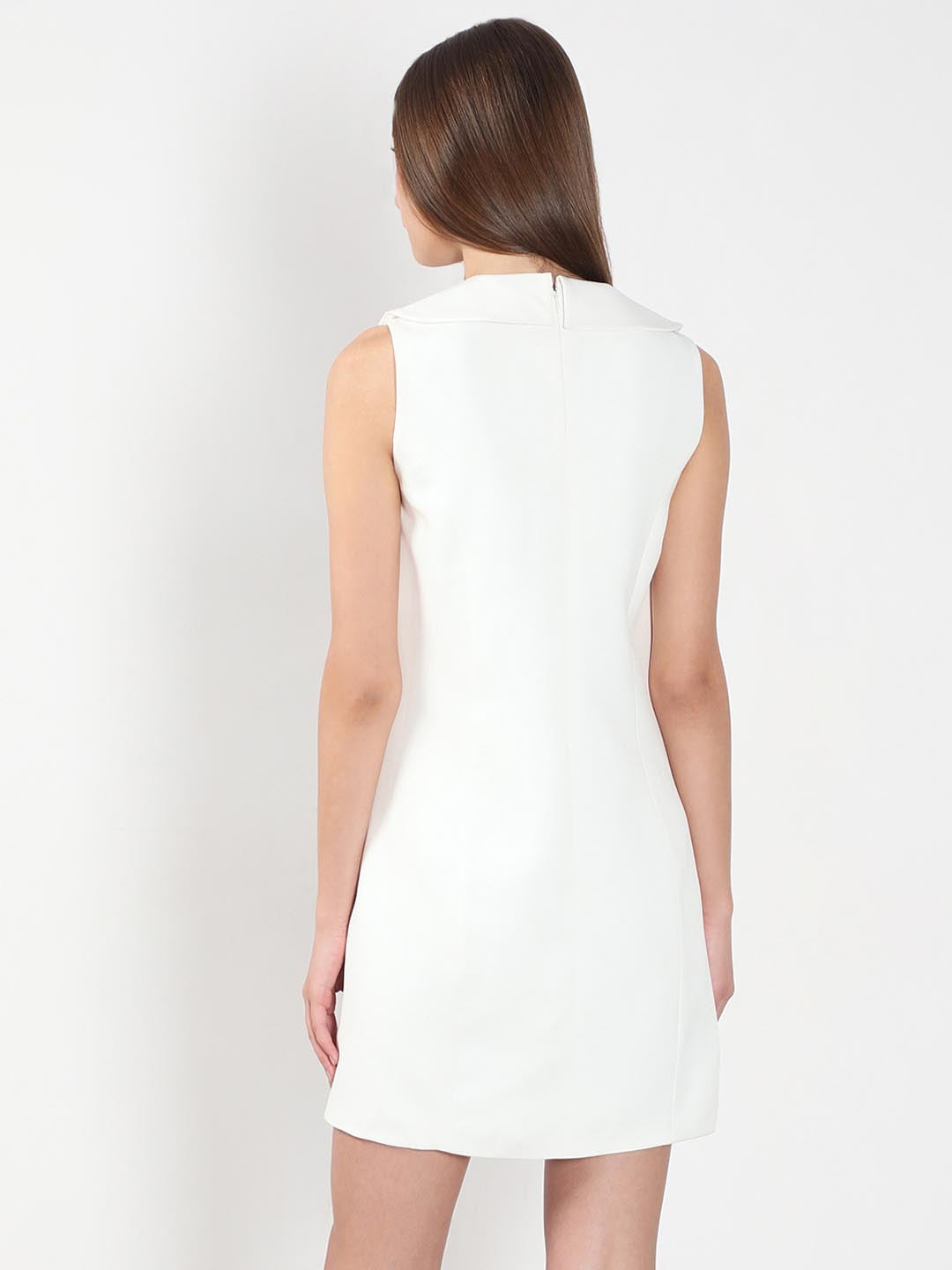 Vero Moda White V Neck Bodycon Fit Dress