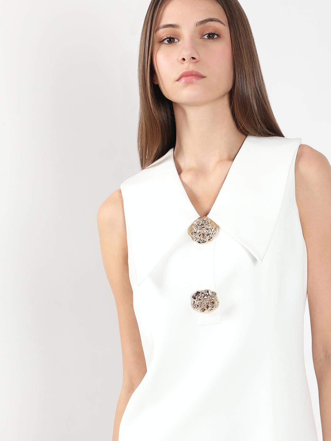 Vero Moda White V Neck Bodycon Fit Dress