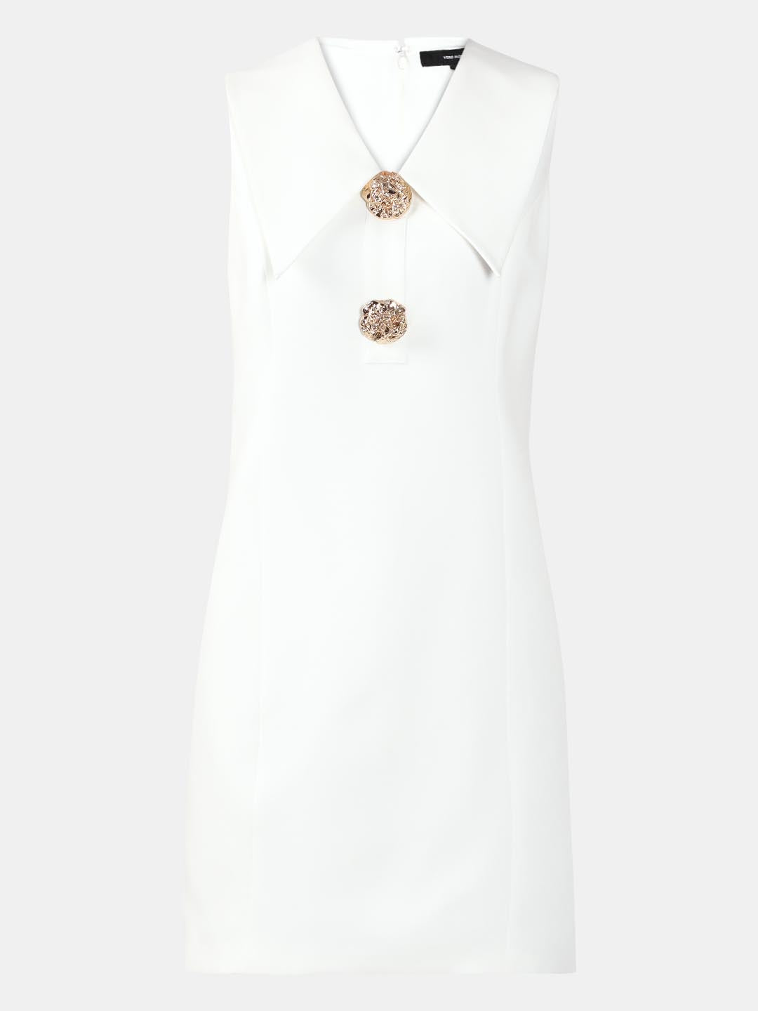 Vero Moda White V Neck Bodycon Fit Dress