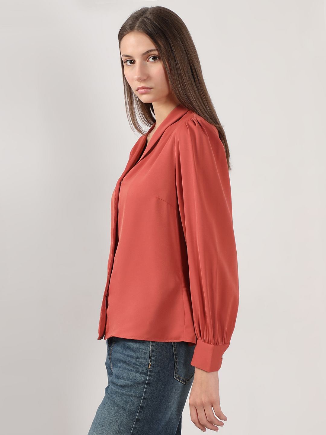 Orange Full Sleeves Shirt