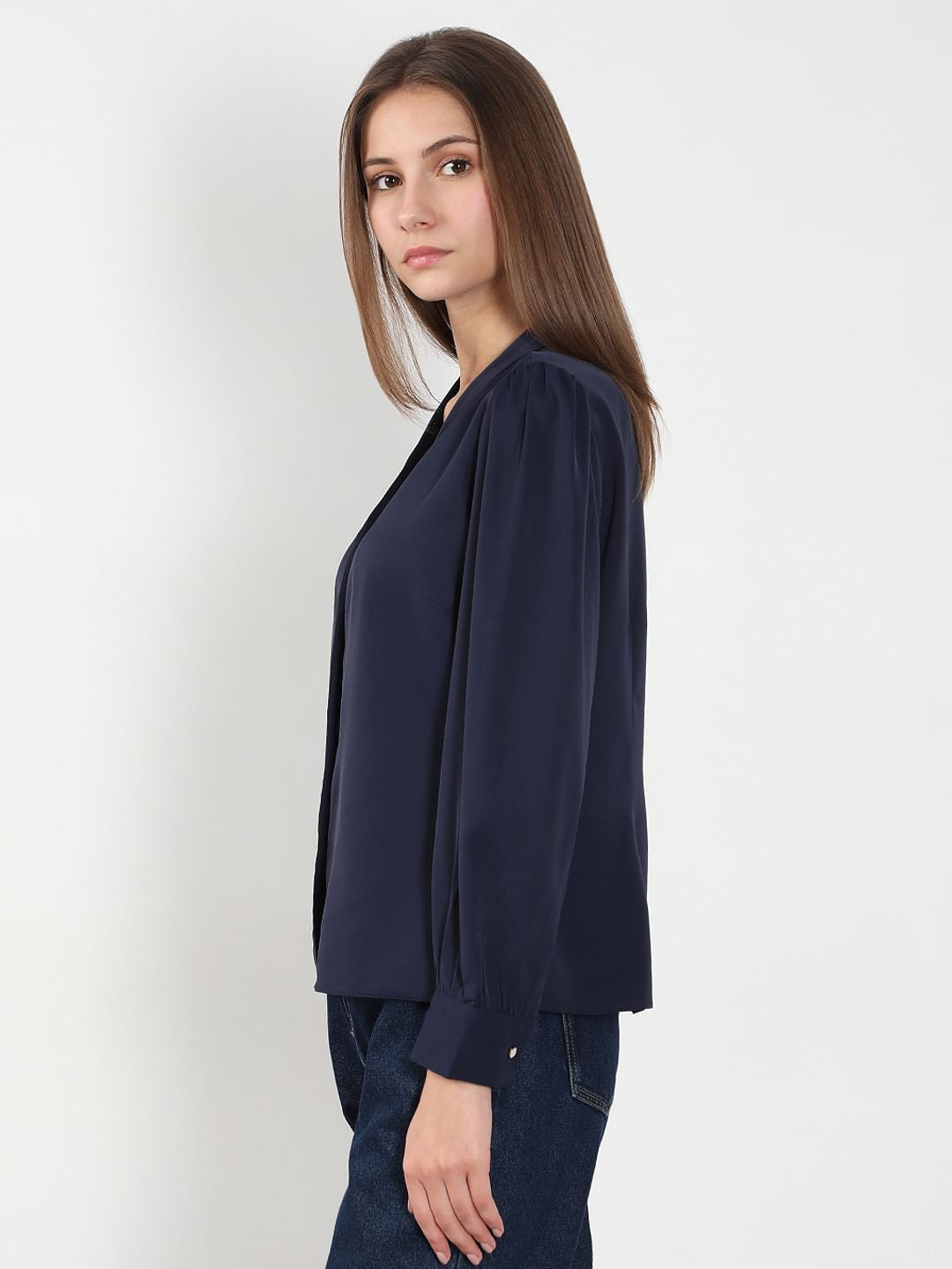Navy Blue Full Sleeves Shirt