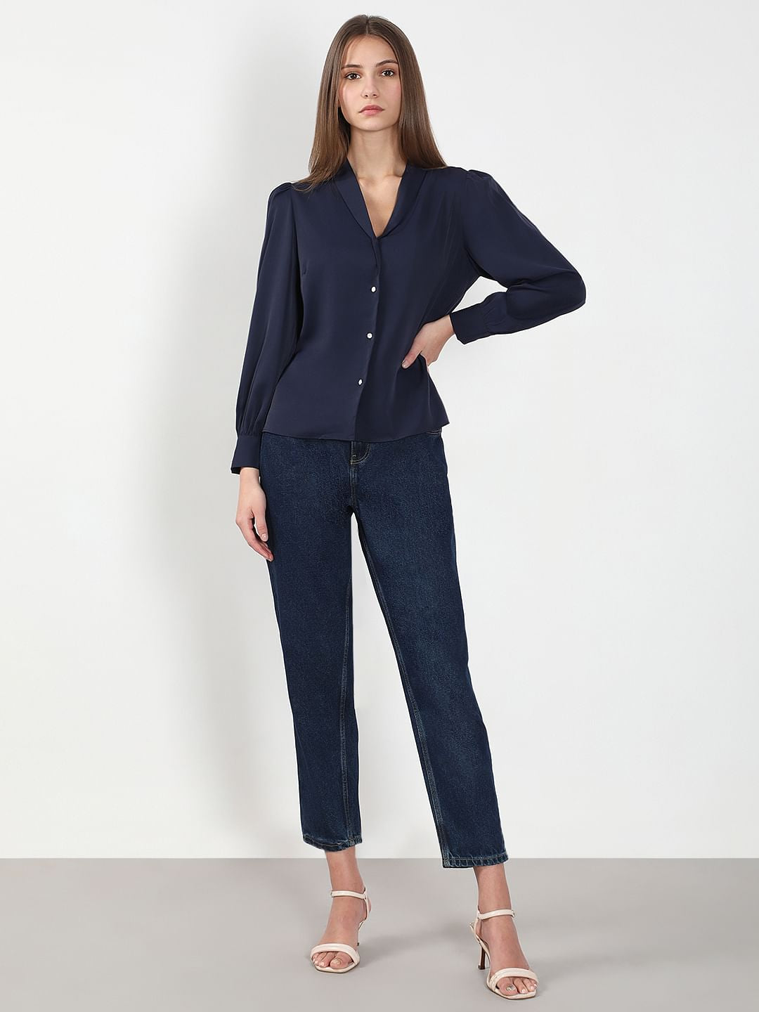 Navy Blue Full Sleeves Shirt