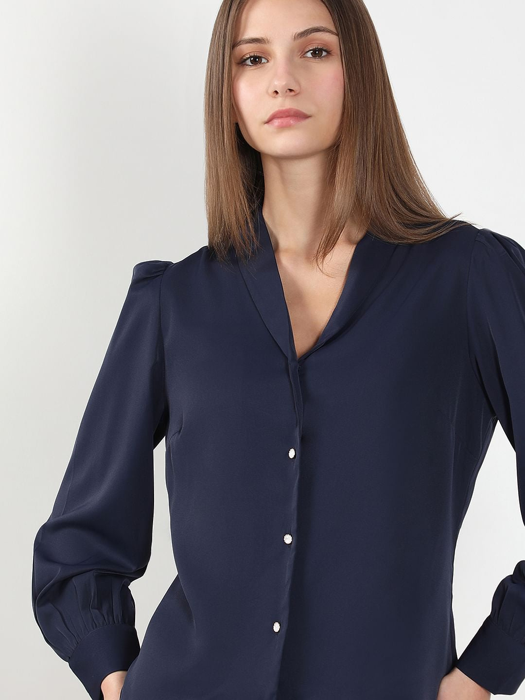 Navy Blue Full Sleeves Shirt