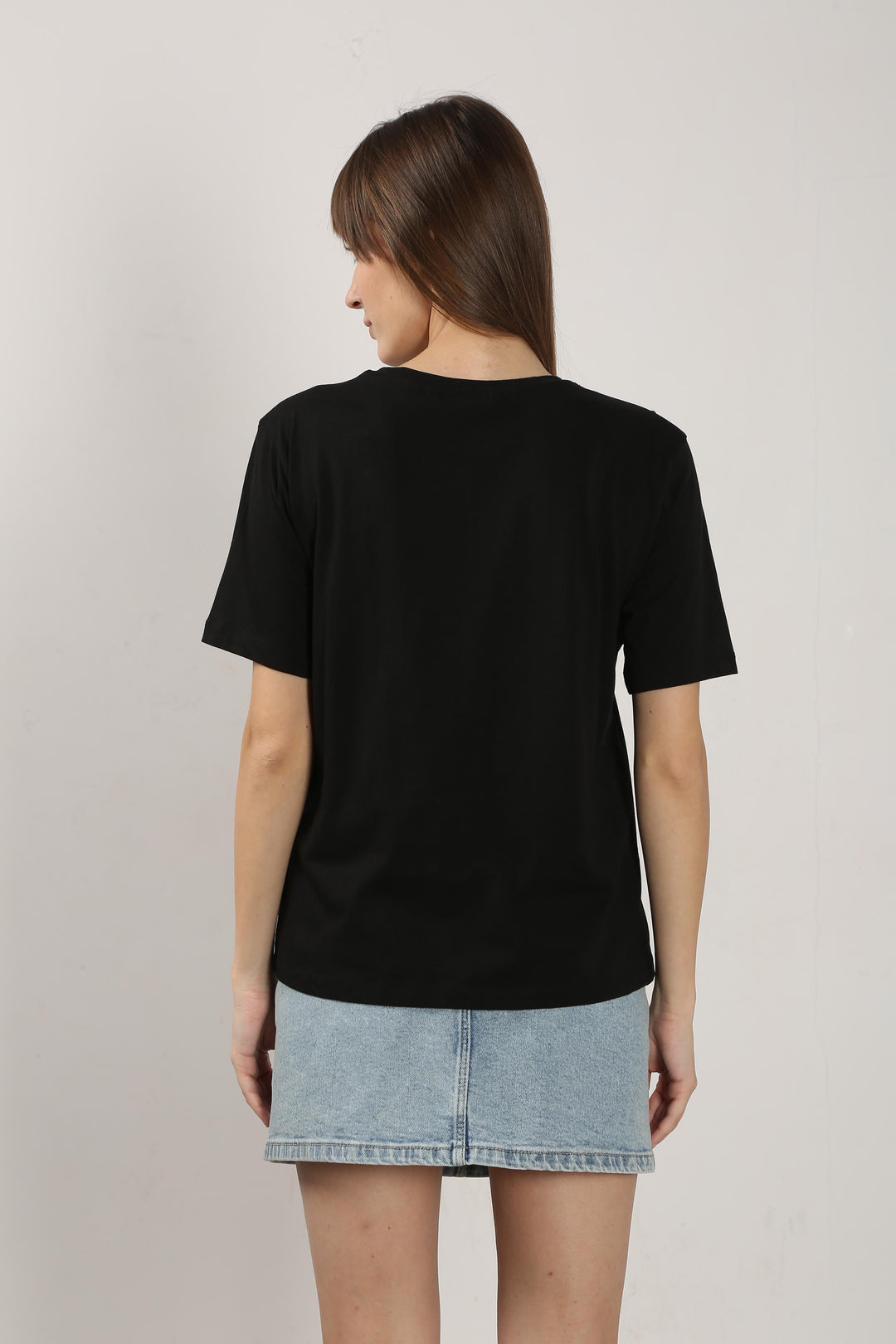 Vero Moda Black Printed Cotton T-Shirt