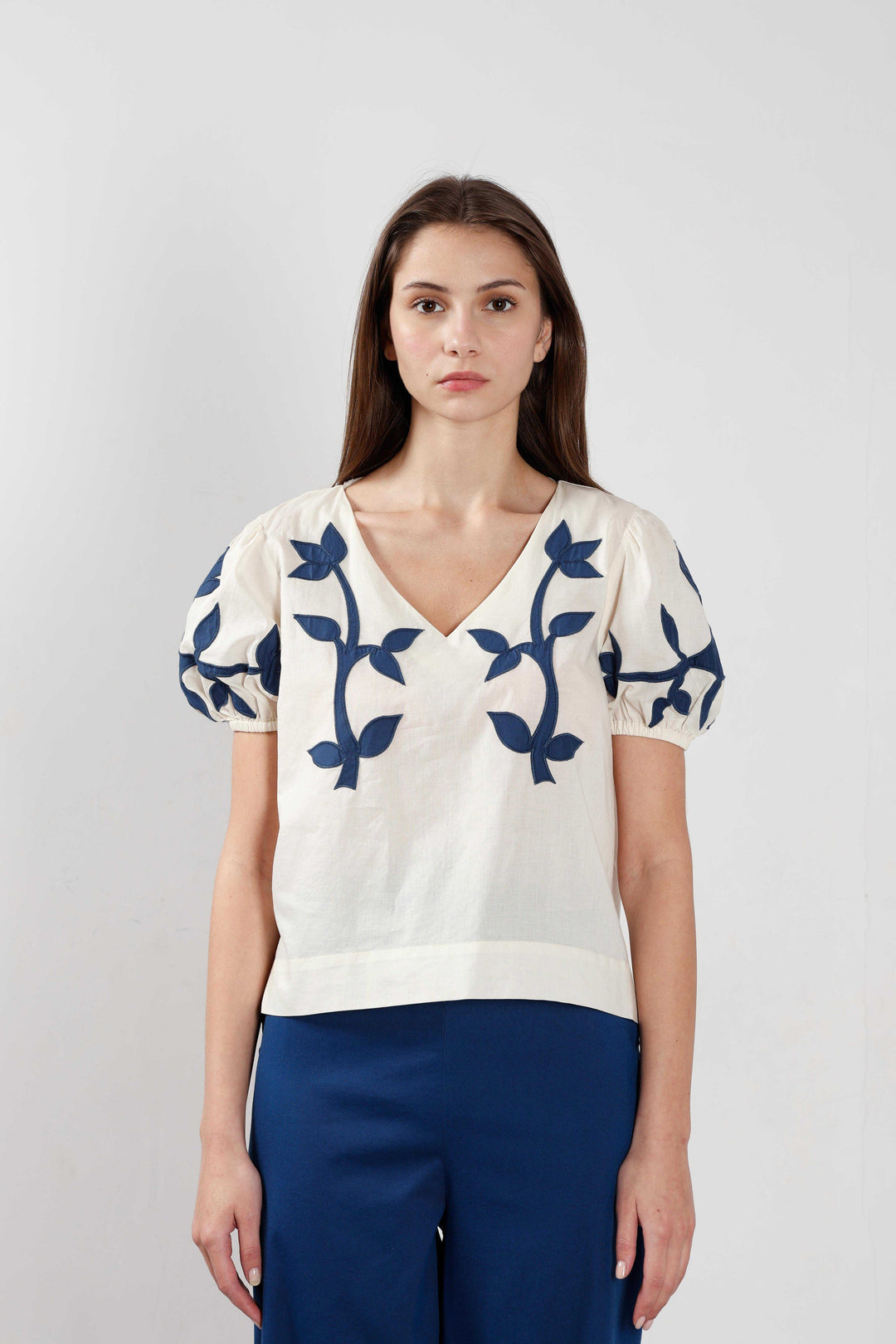 Vero Moda off-White Floral Cotton Top