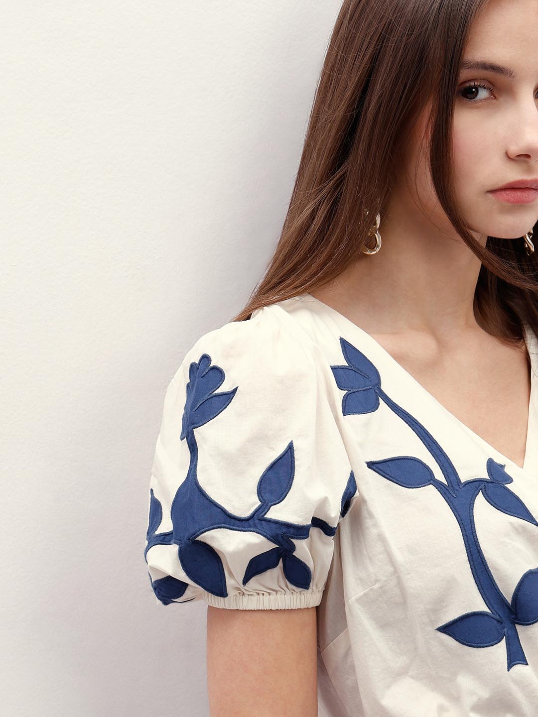 Vero Moda off-White Floral Cotton Top