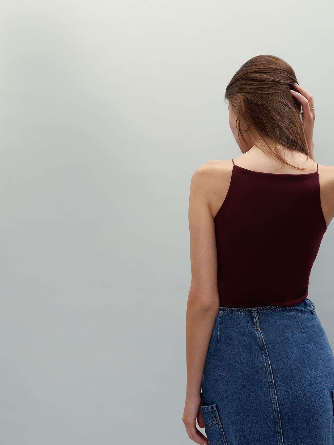 Maroon Fitted Top
