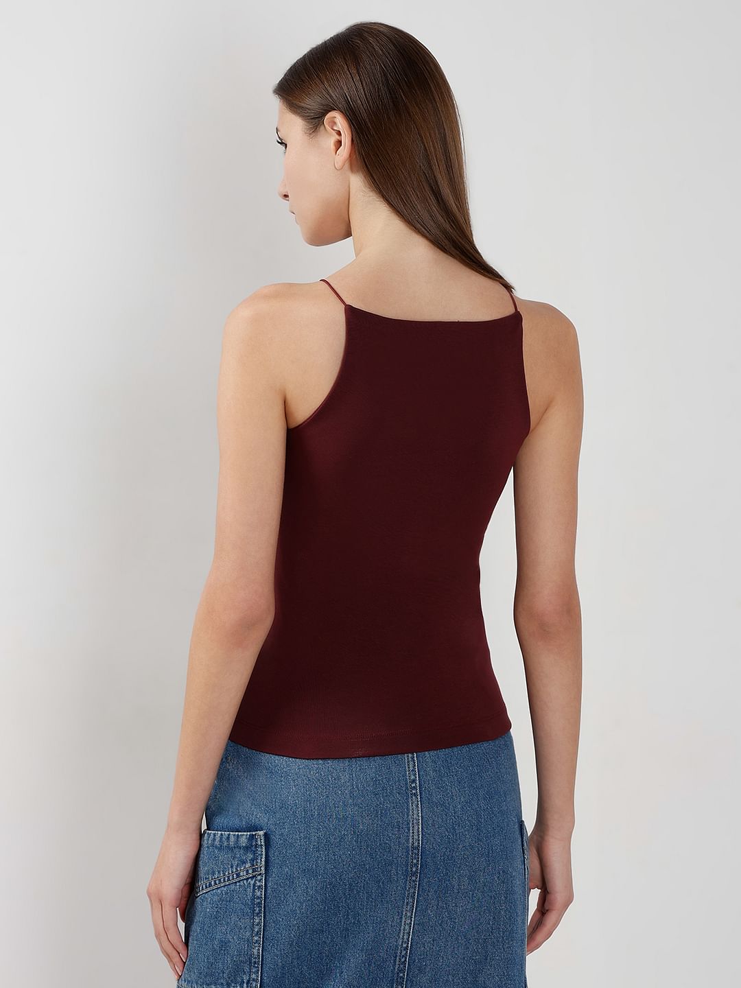 Maroon Fitted Top